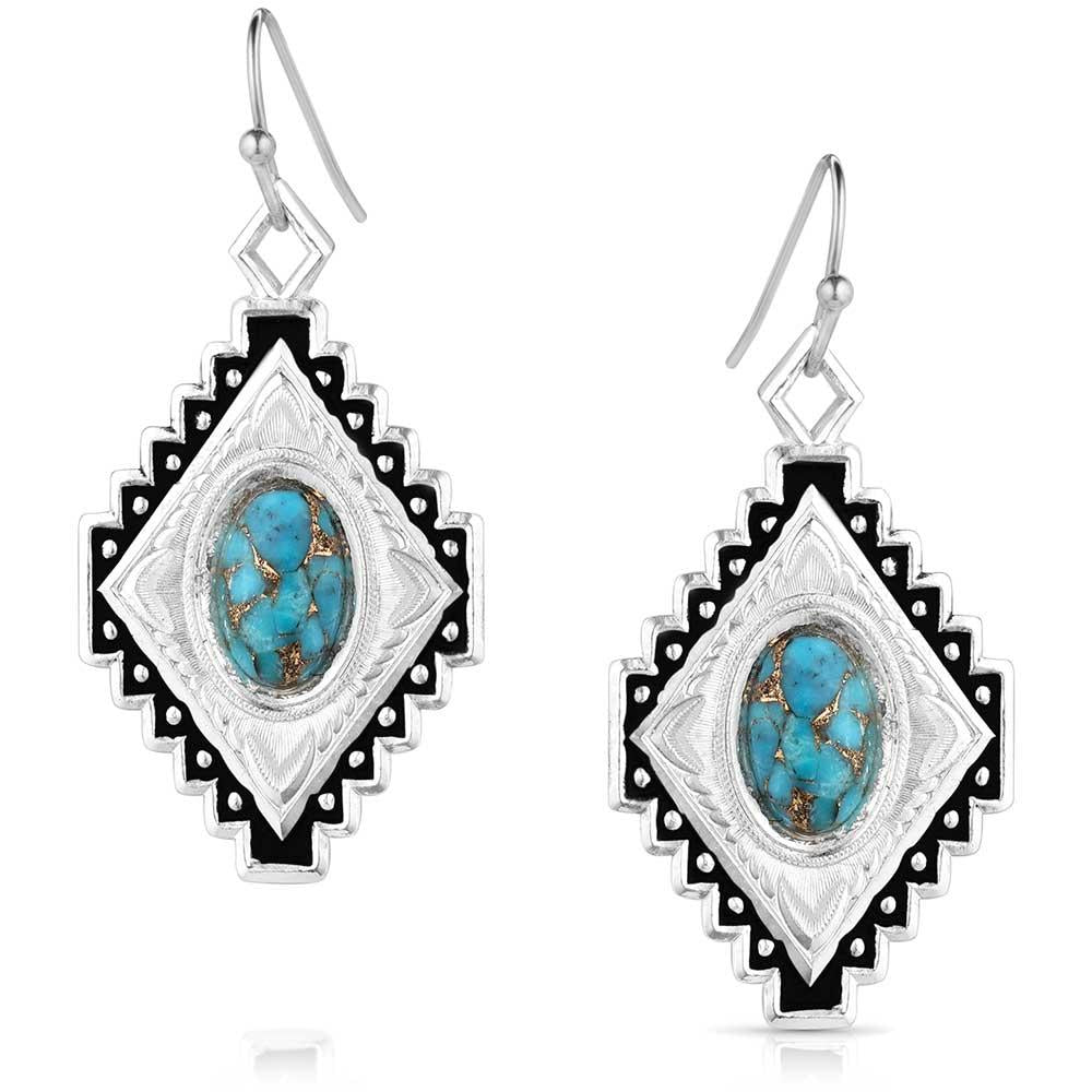 Montana Silversmiths Diamond Of The West Turquoise Earrings-ER5661