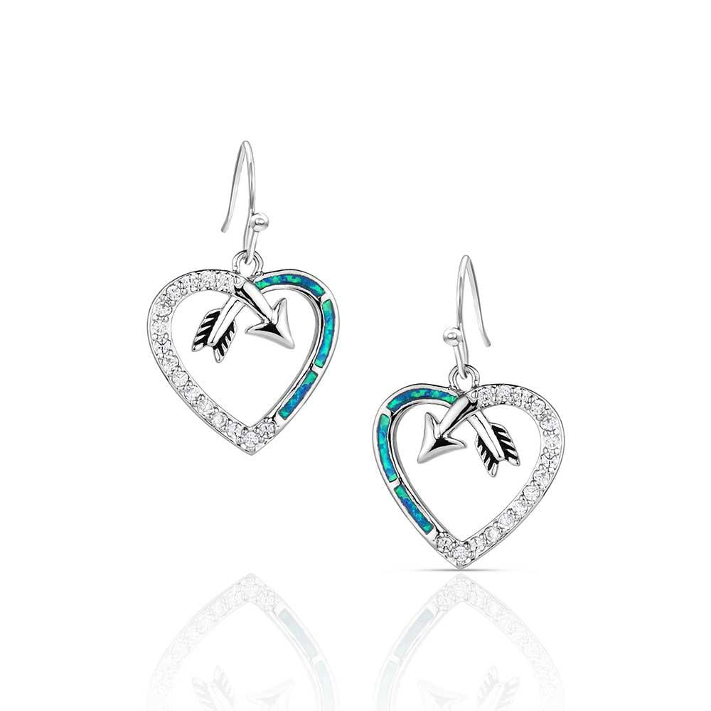 Montana Silversmiths Follow Your Arrow Opal Heart Earrings-ER3949