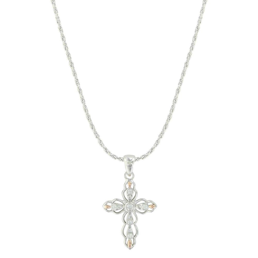 Montana Silversmiths Against The Light Cross Necklace-NC3978RG