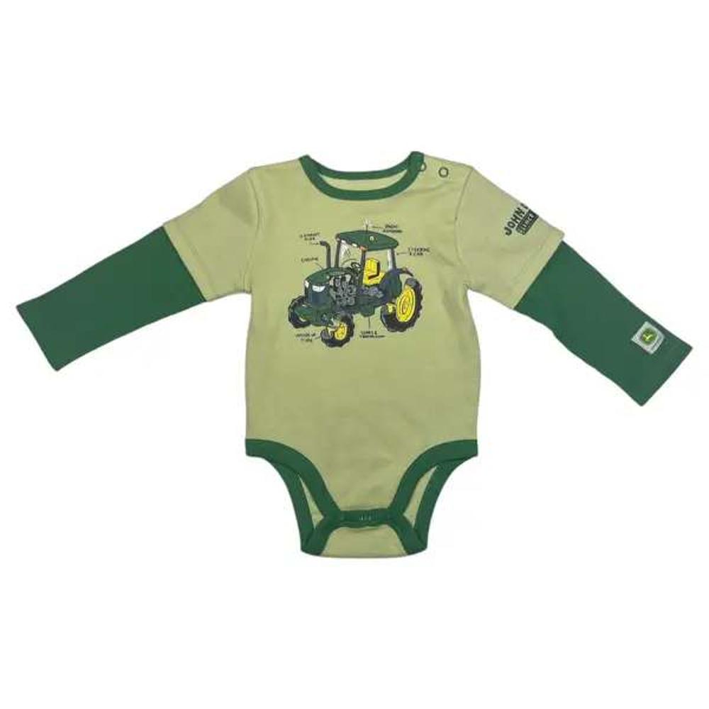 John Deere Jd Kids Tractor Schematic Bodysuit-15C5146JR