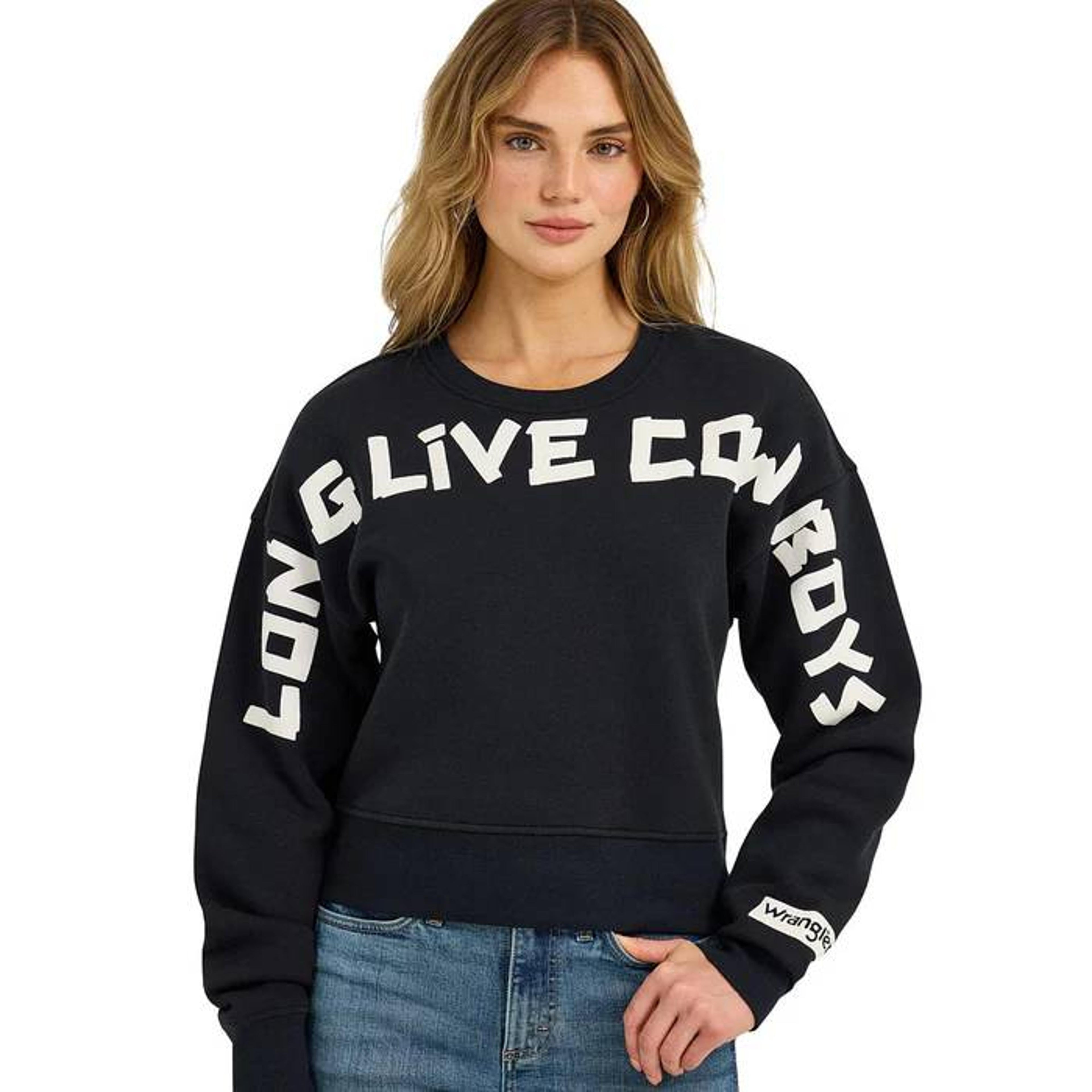 Wrangler Womens Long Live Cowboys Sweatshirt-112367331