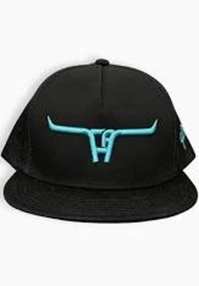 Cactus Alley Hats Ca Longhorn Turquoise Puff - 6006 Black/ Black Mesh, Snapback Cap (Wesa Jan 2-6006BLK-S127