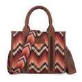 Montana West Wrangler Southwestern Pattern Dual Sided Print Tote/Crossbody - Brown-WG2211-8120SBR