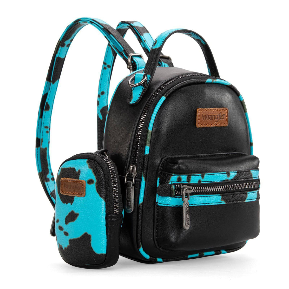 Montana West Wrangler Cow Print Mini Backpack w/ Coin Pouch-WG102-8600TQ
