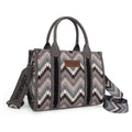 Montana West Wrangler Southwestern Pattern Dual Sided Print Tote/Crossbody - Grey?-WG2211-8120SGRY