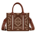 Montana West Wrangler Southwestern Print Small Canvas Tote/Crossbody - Brown-WG2212-8120BR