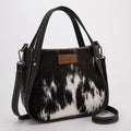 Montana West Wrangler Genuine Hair-On Cowhide Tote/Crossbody -Black-WG169-2022BL