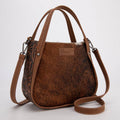 Montana West Wrangler Genuine Hair-On Cowhide Tote/Crossbody - Brown-WG169-2022BR