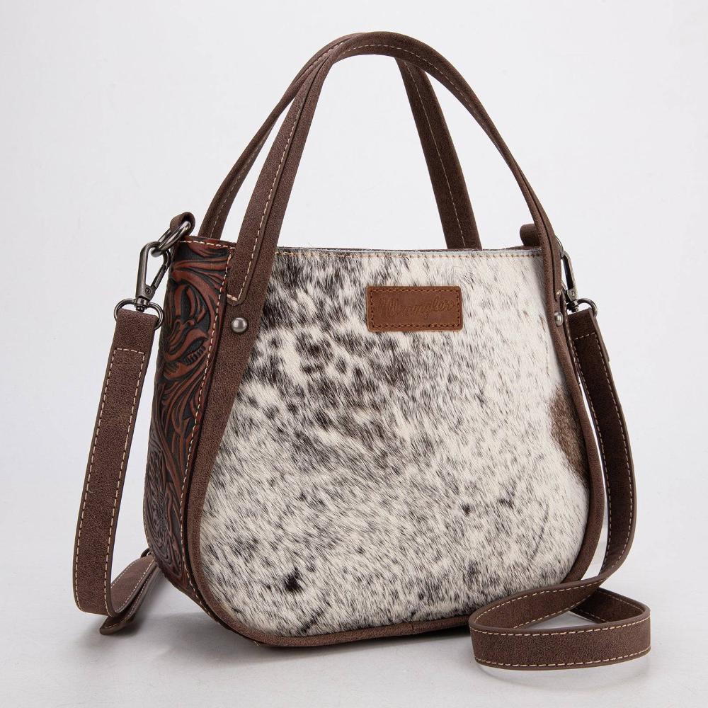 Montana West Wrangler Genuine Hair-On Cowhide Tote/Crossbody -Coffee?-WG169-2022CFE