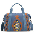 Montana West Wrangler Sherpa Aztec Canvas Duffle Bag - Jean-WG275-5110JEN