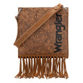 Montana West Wrangler Floral Embossed Fringe Concealed Carry Hobo/Crossbody - Light Brown-WG45G-918LBR
