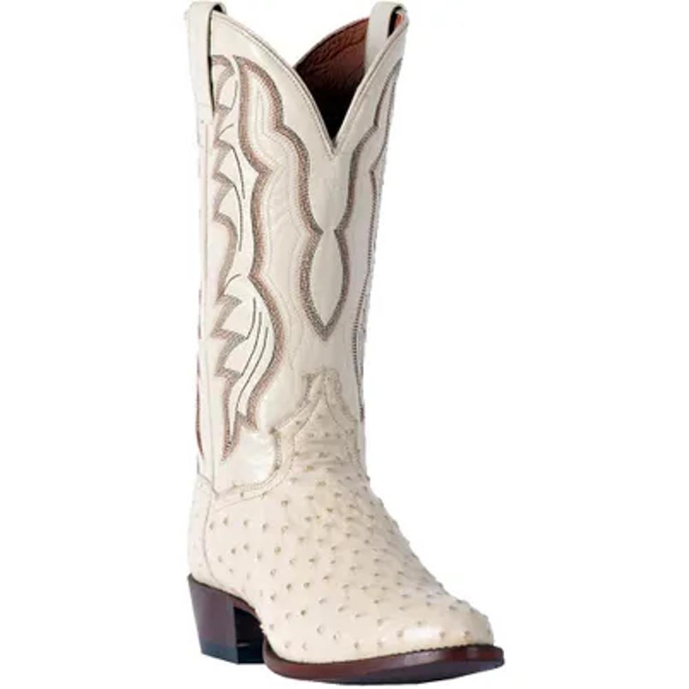 Dan Post Mens Pershing Winter White Ostrich Western Cowboy Boot-DP3015