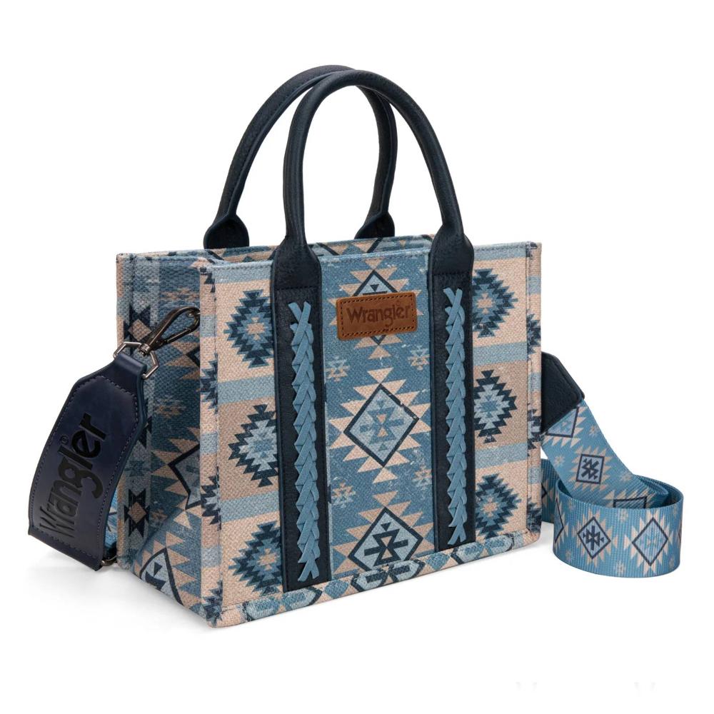 Montana West Wrangler Aztec Pattern Dual Sided Print -Tote/Crossbody -Jean-WG2209-8120SJEN