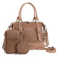 Montana West Wrangler 3Pcs Set Buckle Classic Barrel Satchel With Phone Wallet Crossbody -Co-WG48S-S5110COF