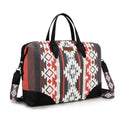 Montana West Wrangler Sherpa Aztec Canvas Duffle Bag - Black-WG275-5110BL
