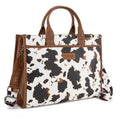 Montana West Carry-All Large Tote Work Tote /Crossbody - Cow-Brown-WG288-8119BR