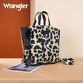 Montana West Wrangler Cow Print Concealed Carry Tote/Crossbody - Black-WG264-8014BK