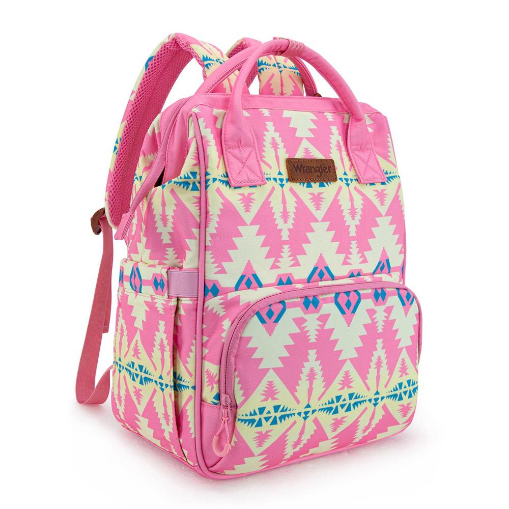 Montana West Wrangler Aztec Printed Callie Backpack/Diaper Bag- Pink-WG2204-91102PK