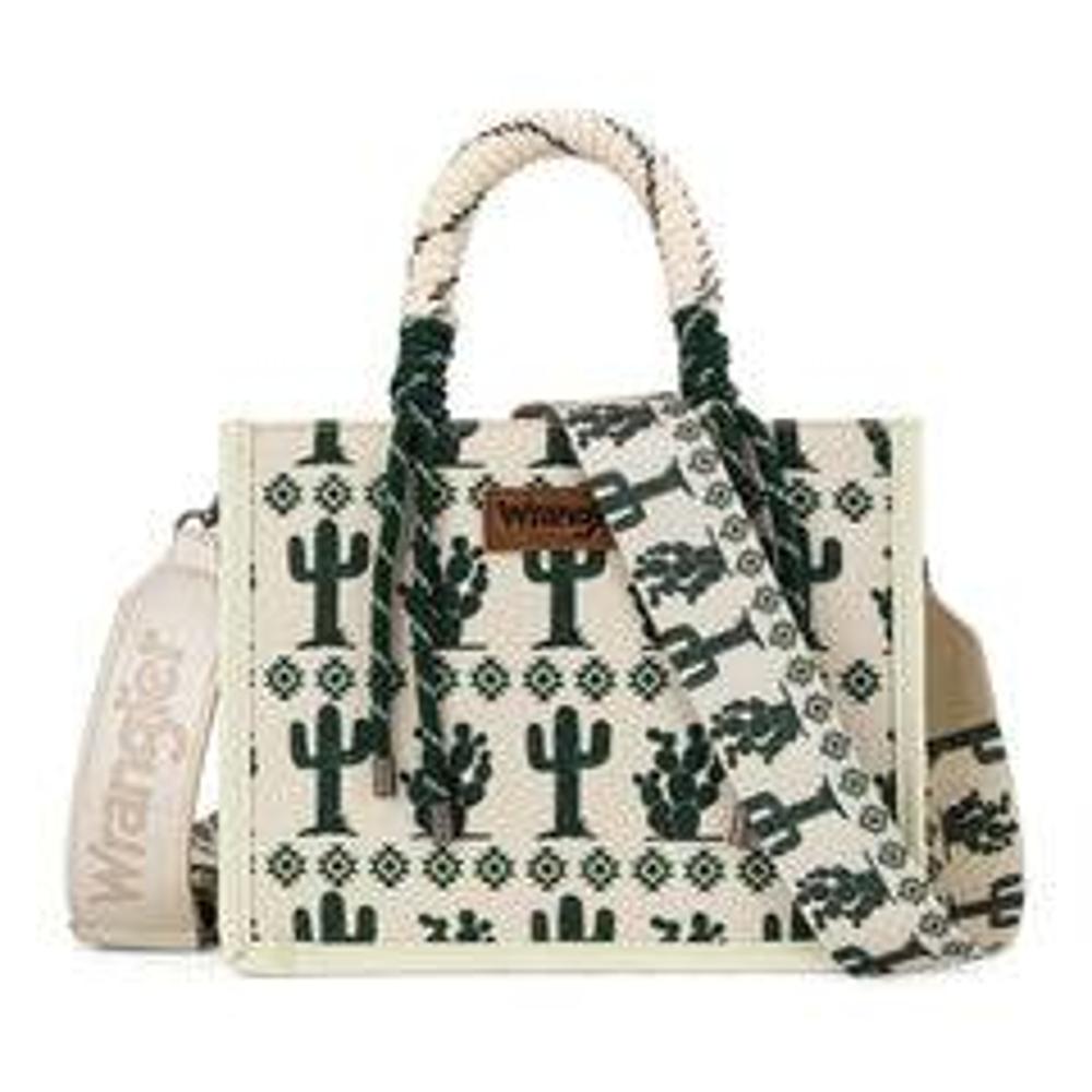 Montana West Wrangler Cactus Print Rope Tote/Crossbody -Beige-WG206-8122SBE
