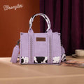 Montana West Wrangler Cow Print Concealed Carry Tote/Crossbody - Purple-SP-WG102-8120SPU