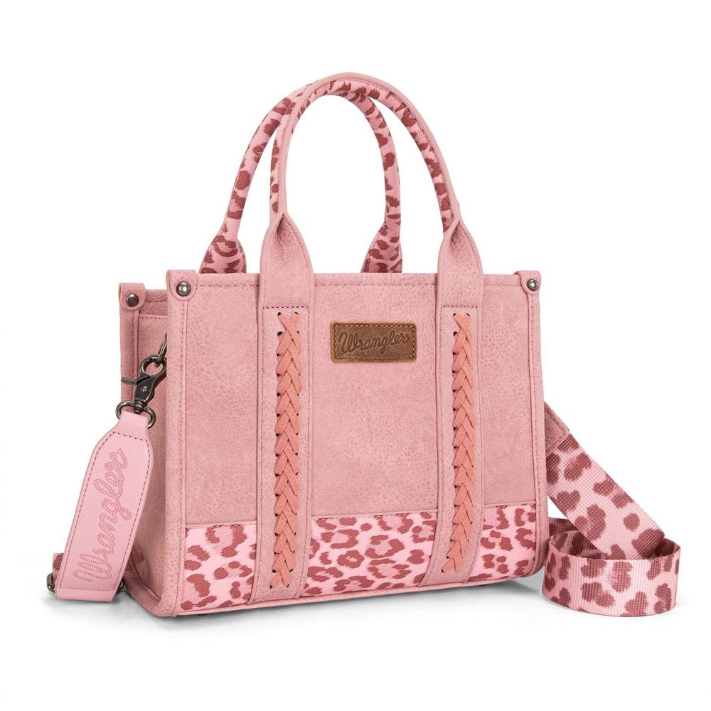 Montana West Wrangler Leopard Print Concealed Carry Tote/Crossbody - Pink-WG102-8120SPK