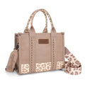 Montana West Wrangler Leopard Print Concealed Carry Tote/Crossbody - Tan-WG102-8120STN