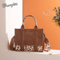 Montana West Wrangler Leopard Print Concealed Carry Tote/Crossbody - Bro-WG102-8120SLEO