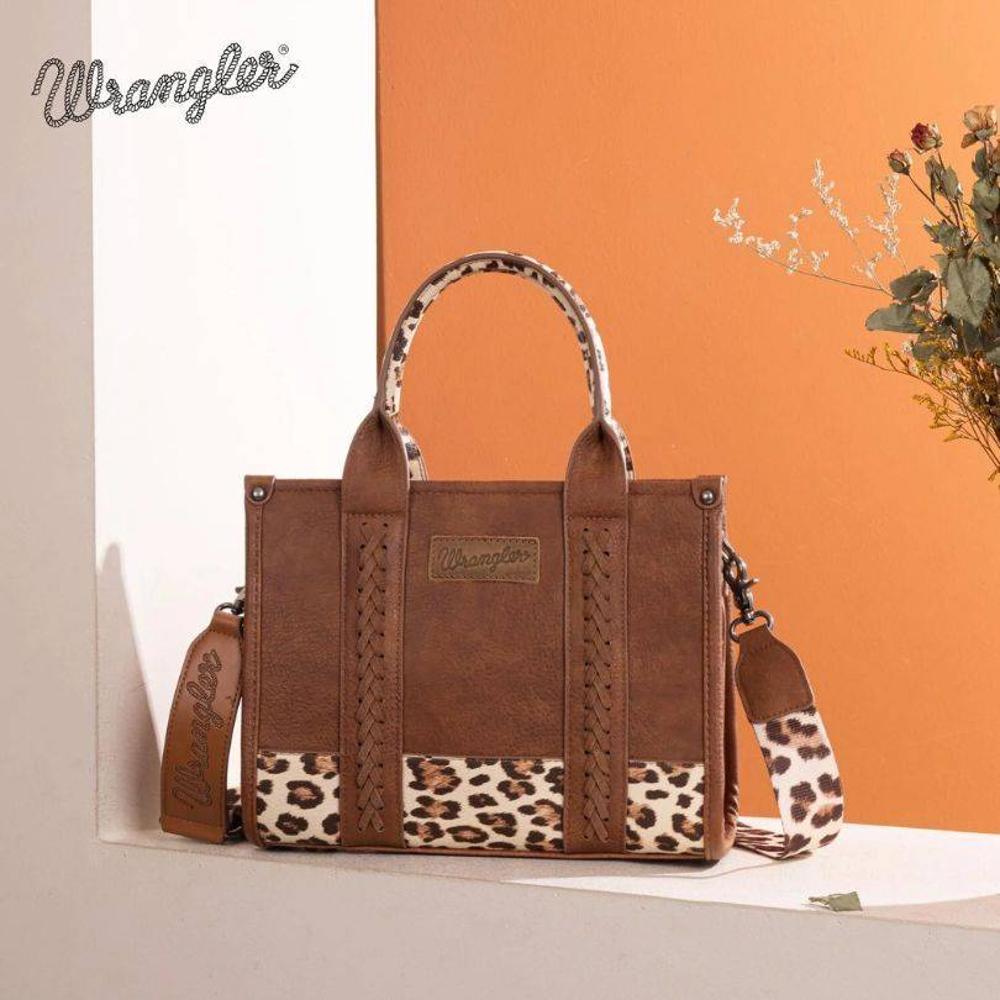 Montana West Wrangler Leopard Print Concealed Carry Tote/Crossbody - Bro-WG102-8120SLEO