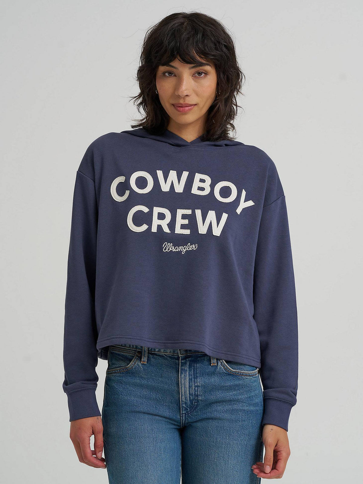 Wrangler Womens Graphic Cropped Hoodie-112365764