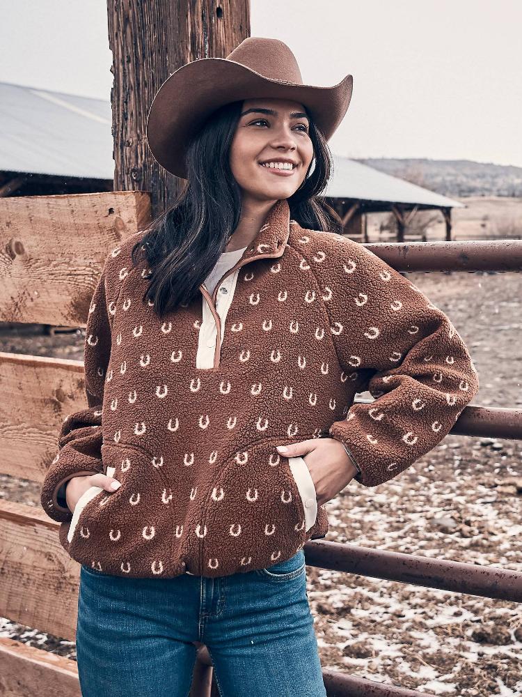 Wrangler Retro Americana Sherpa Snap Pullover