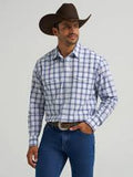 Wrangler Mens ? Wrinkle Resist Long Sleeve Shirt - Classic Fit Blue-112367717