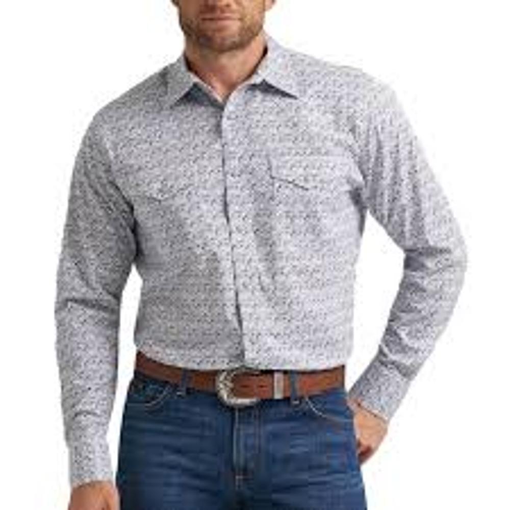 Wrangler Mens ? 20x? Competition Advanced Comfort Long Sleeve Shirt 7935 - Classic Fit Blue-112367935