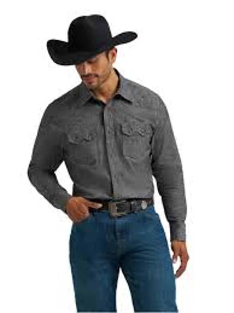 Wrangler Mens ? X Cody Johnson Long Sleeve Shirt - Classic Fit Black-112368068