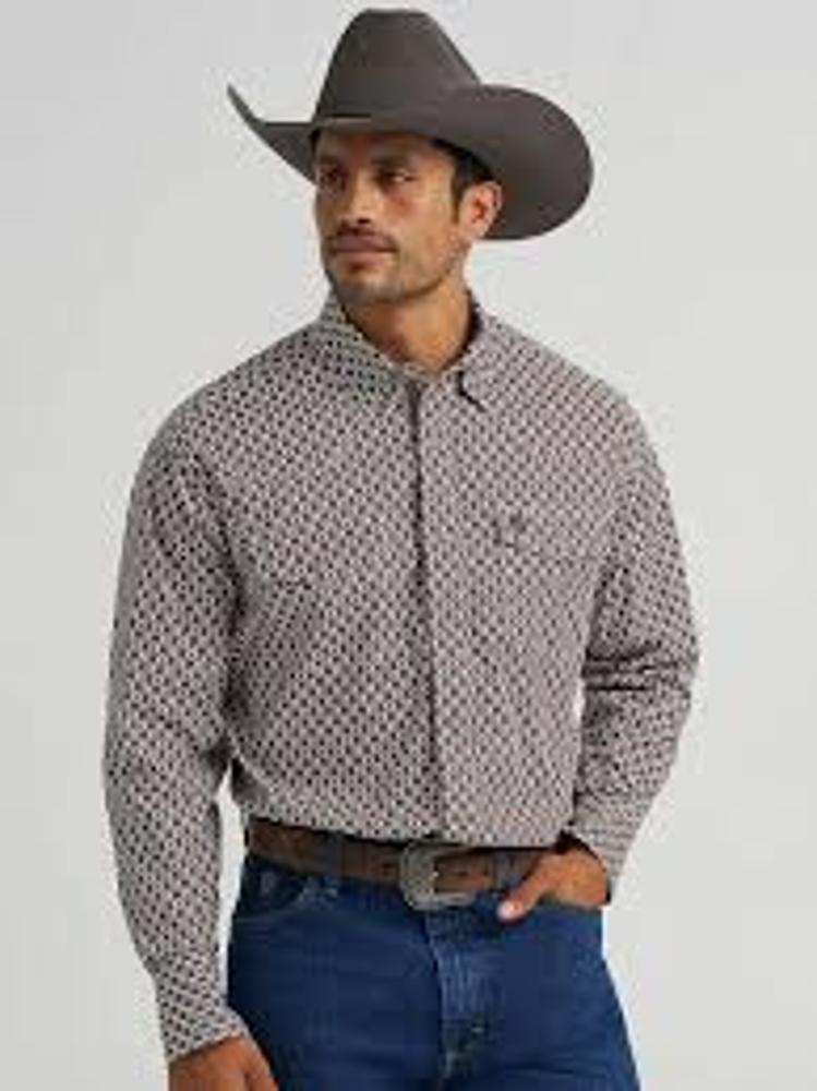 Wrangler Mens ? George Strait Collection Troubadour Long Sleeve Shirt White-112368211