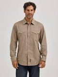 Wrangler Mens Retro? Premium Long Sleeve Shirt - Modern Fit Tan-112368222