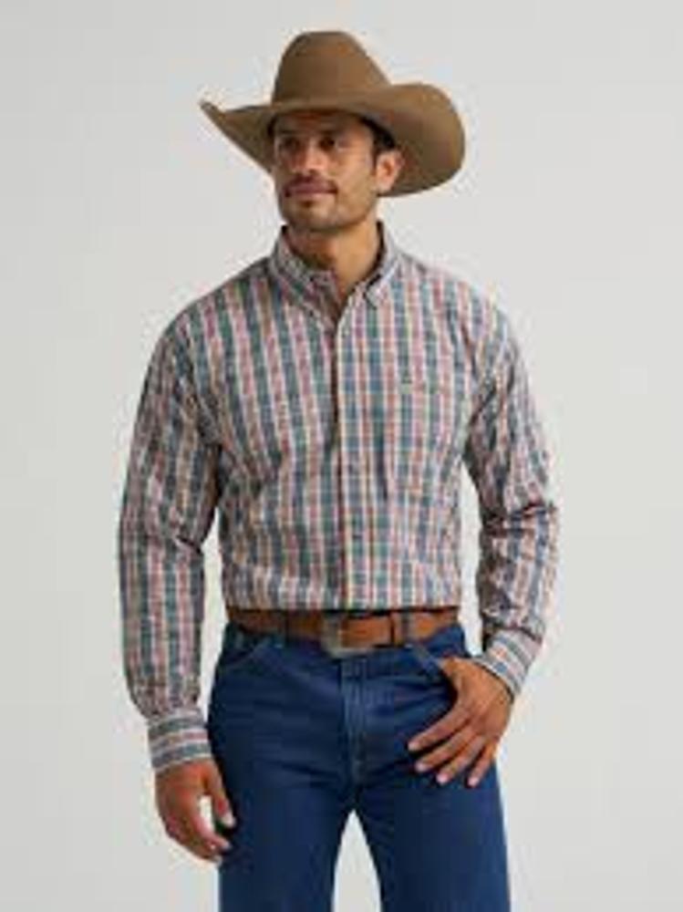 Wrangler Mens ? George Strait Collection One Pocket Long Sleeve Shirt Tan-112368226