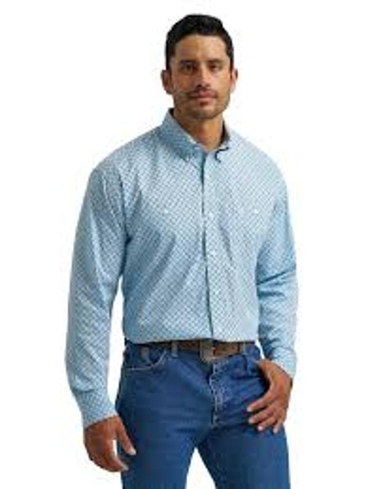 Wrangler Mens ? George Strait Collection Two Pocket Long Sleeve Shirt Blue-112368232