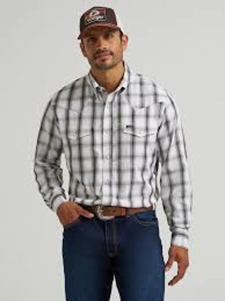 Wrangler Mens ? Performance Long Sleeve Shirt - Snaps Gray-112368291
