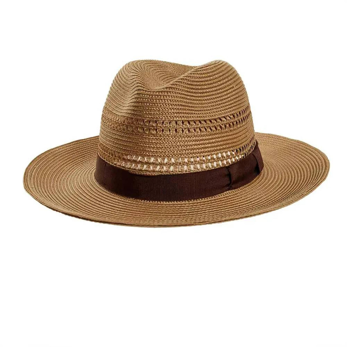 American Hat Maker Lisbon Straw Sun Hat-700032-TAN