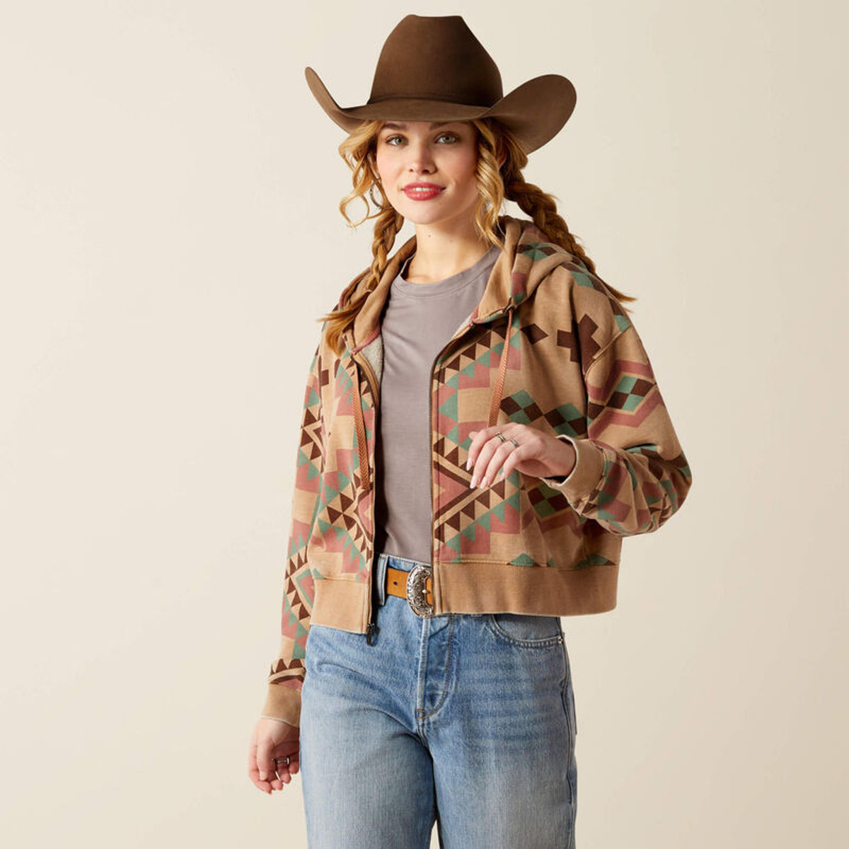 Ariat Womens Sunset Spark Crop Hoodie-10053962