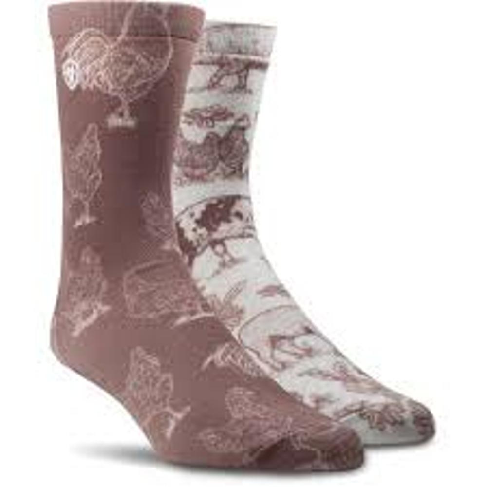Ariat Socks - Nester Western - Barnyard Friends Crew 2-Pair Multi-AR4298-981