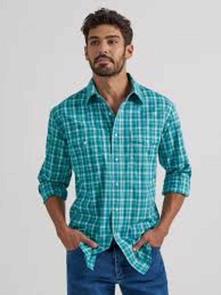 Wrangler Mens Ho23 Mens Wr Ls - Mwr42302q Teal-112337449