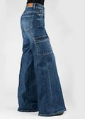 Roper Womens Tin Haul Clare Fit Wide Leg 4000BU - Burgundy-54-870-4000BU
