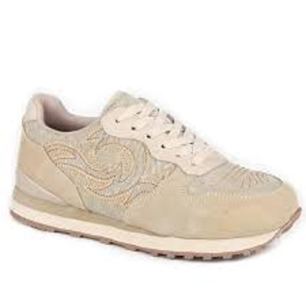 Roper Womens Giddyup Stitch Suede Jogger Shoe - Tan-21-1797-3762TA