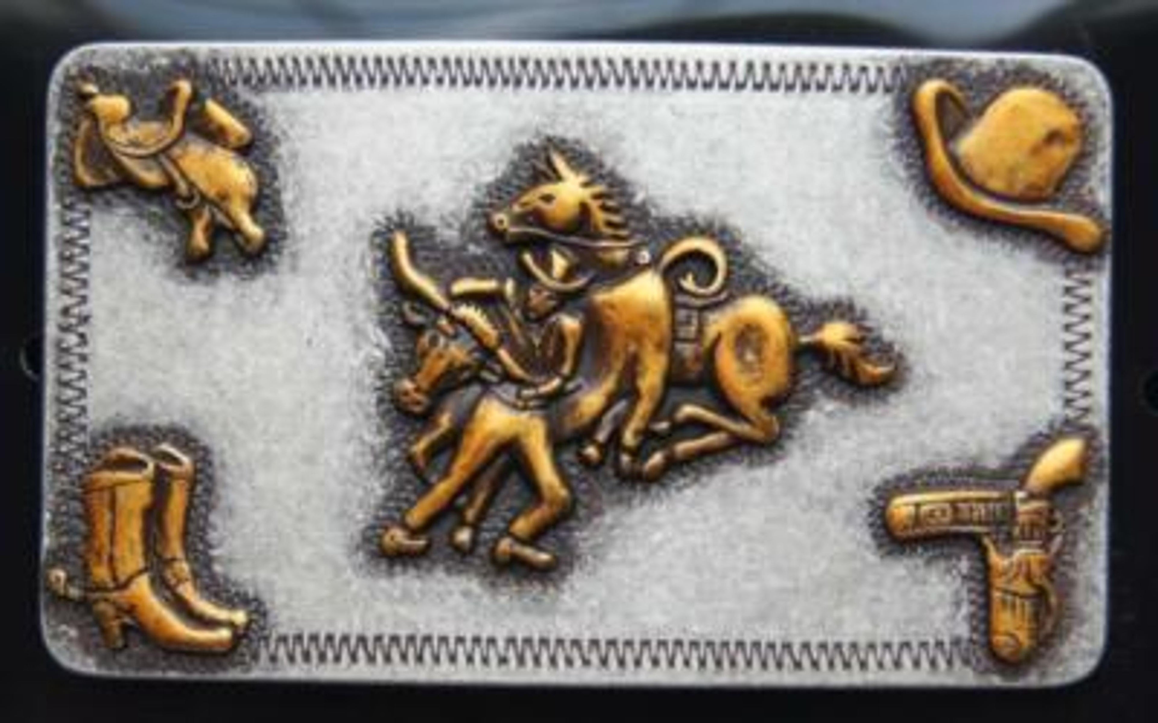 M and F Western Nocona Steer Wrestling Belt Bucklebuckle - Mens
