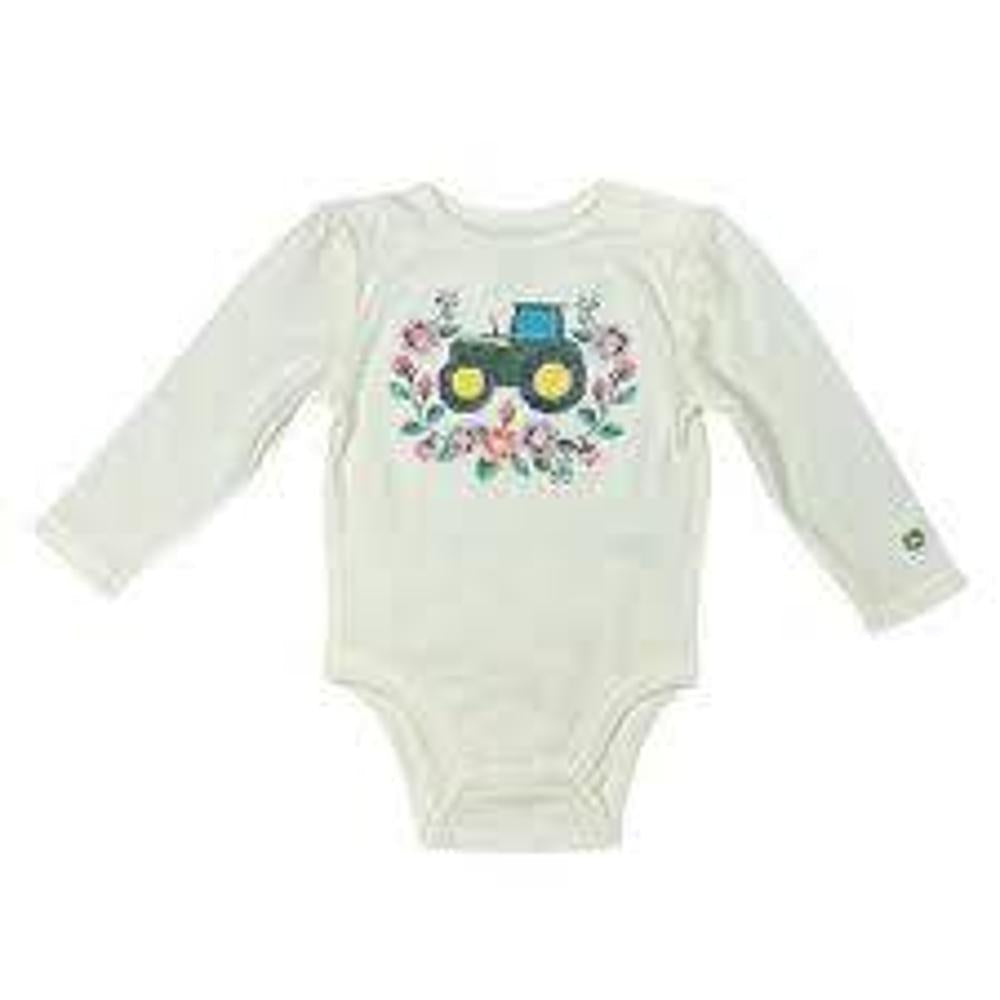 John Deere Kids Jd Kids Girls Tractor Needlepoint Bodysuit-65C5157JR
