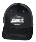 Case IH Black and White Rubber American Flag Patch Hat
