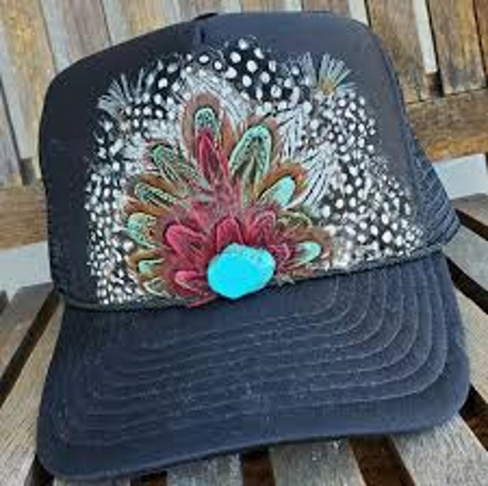 Funk Town Western Feather Trucker Hat-BBFH