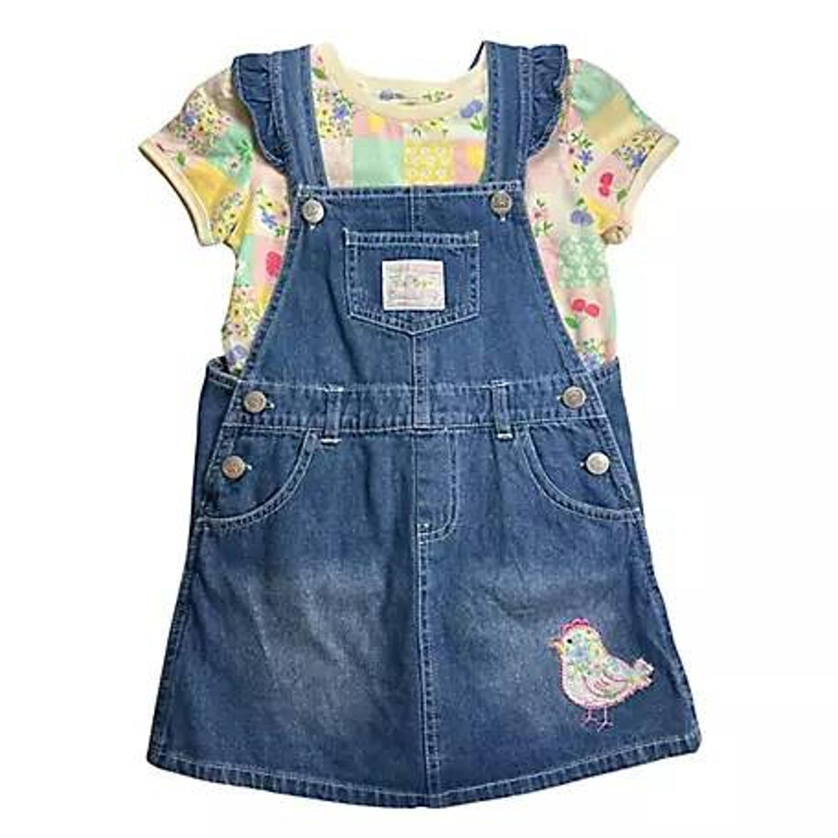 John Deere Kids Denim Patchwork Jumper Set-66U6943JR