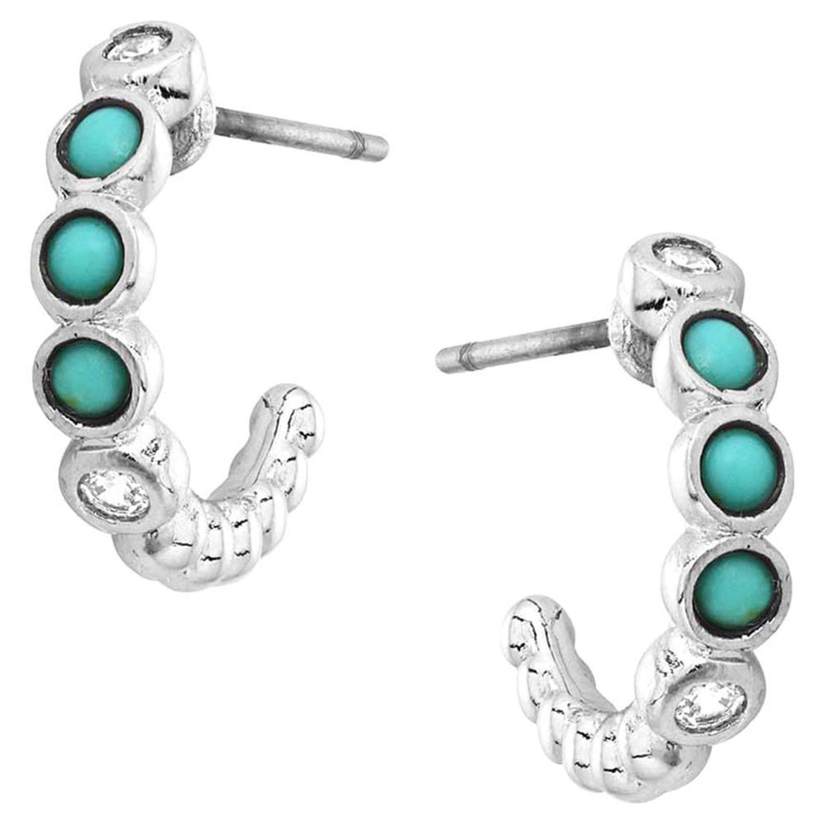 Montana Silversmiths Womens Turquoise Tranquility Crystal Earrings-ER5648
